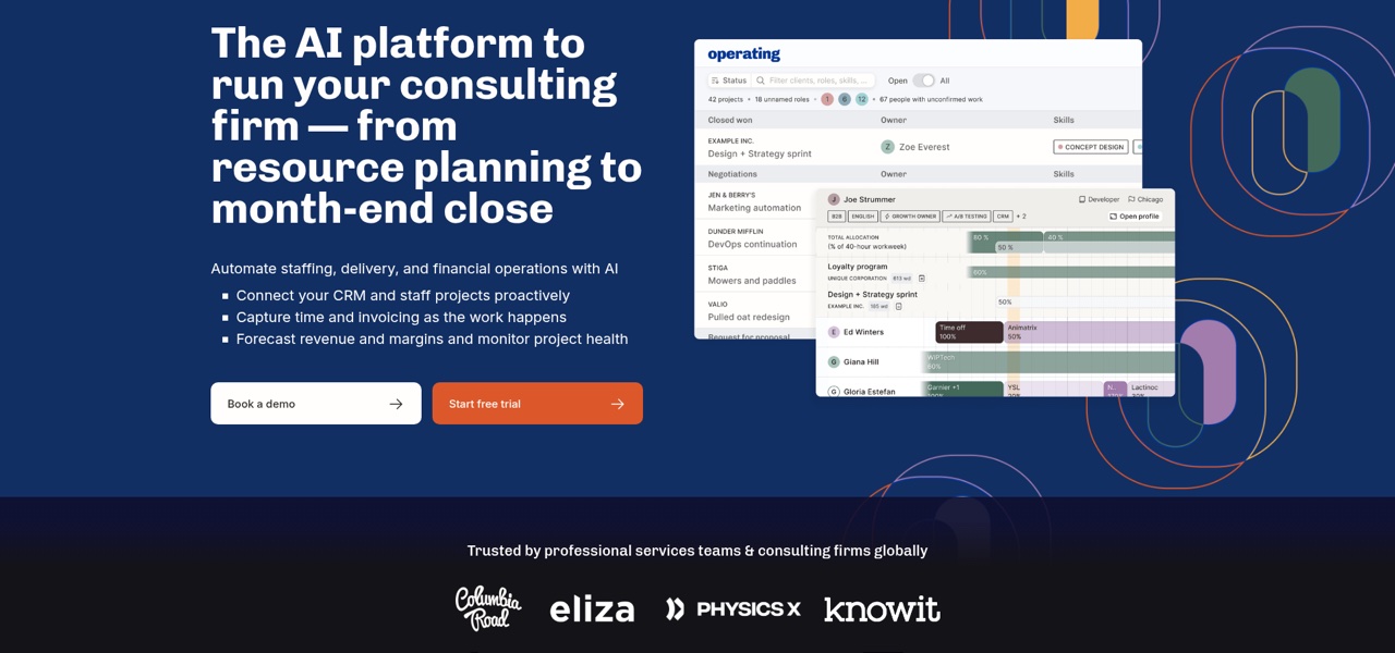 Operating - AI-powered PSA platform for consulting firms